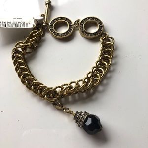 Heidi Daus 🆕 black bead bracelet double toggle